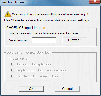 Load from libraries dialog