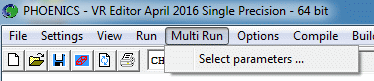 Image: Multi-Run Menu